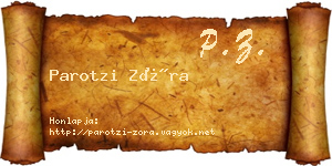 Parotzi Zóra névjegykártya